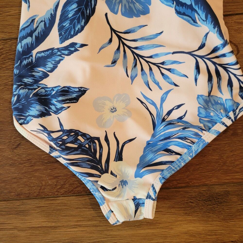 Tommy Bahama Swimsuit One Piece Girls Size 4T Pink Blue Ruffles Bathing Suit - Picture 3 of 16